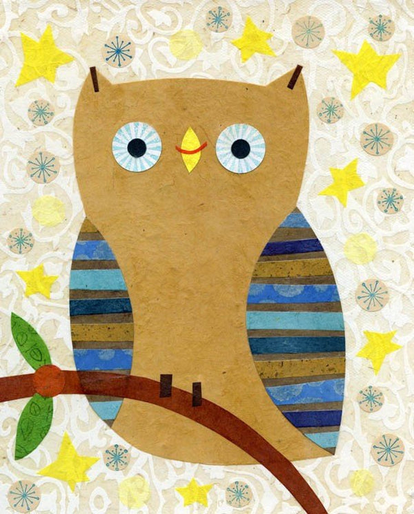 owl stars kate endle art print