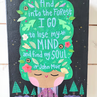 And Into the Forest I Go-John Muir Night Version 9x12" Original Collage