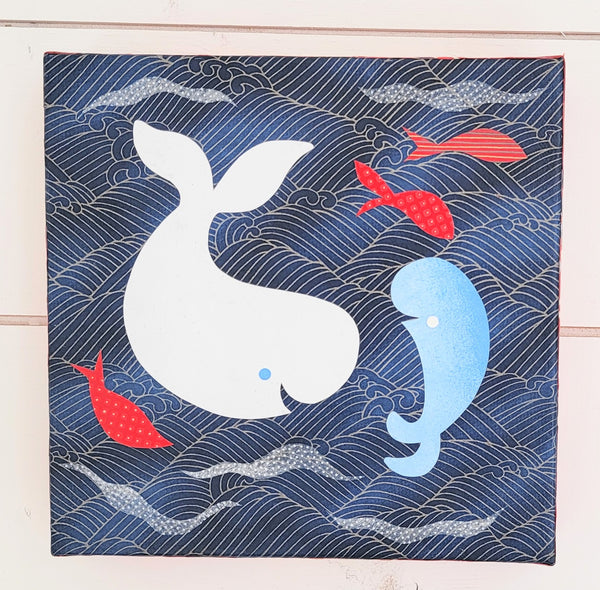 Big Whale Little Whale 6x8" Original Collage