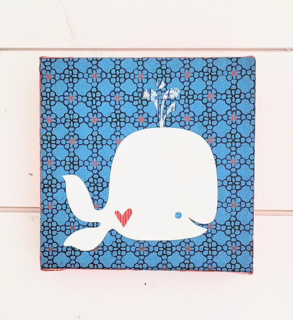 Whale Luv 6x6" Original Collage