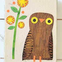 Owlet and Dandies 6x8" Original Collage