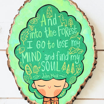 And Into the Forest I Go Painted Wooden Painted Ovals