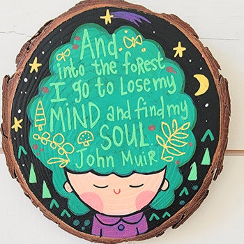And Into the Forest I Go Painted Wooden Painted Ovals