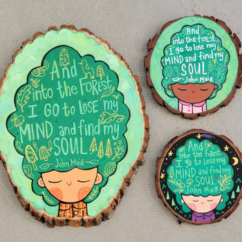 And Into the Forest I Go Painted Wooden Painted Ovals