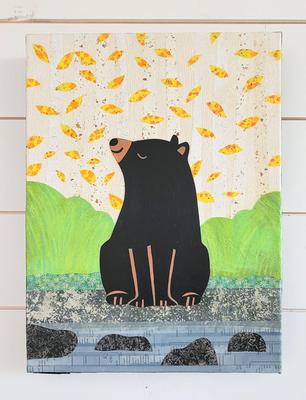 Bear At the River 12x16" Original Collage