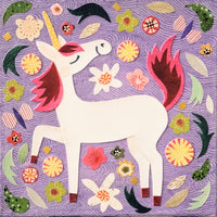 Purple Pinky Unicorn 8x8" Original Collage