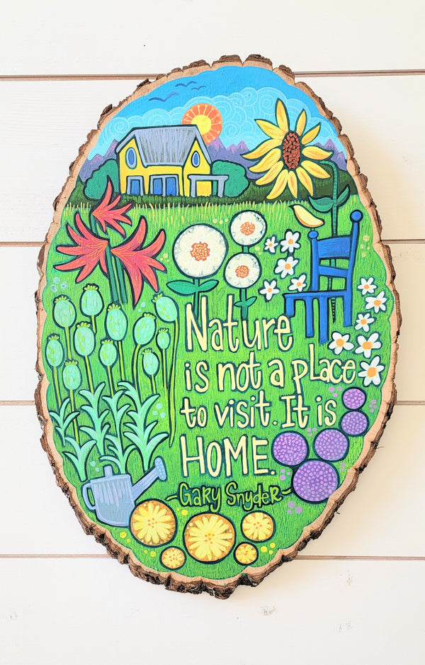 Nature Is Home 16" Painted Round
