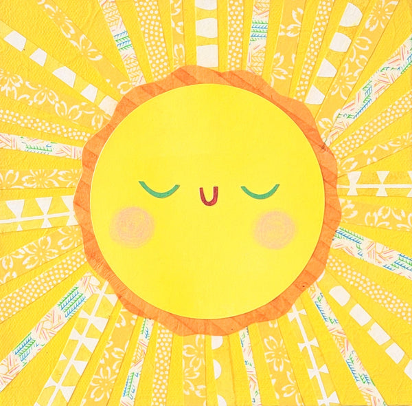 Bursty Sunny Sun 8x8" Original Collage