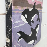 Orca Swim 12x12" Original Collage