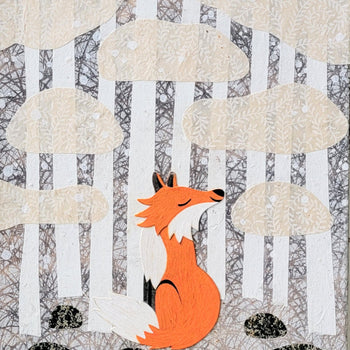 Winter Fox 11x14" Original Collage