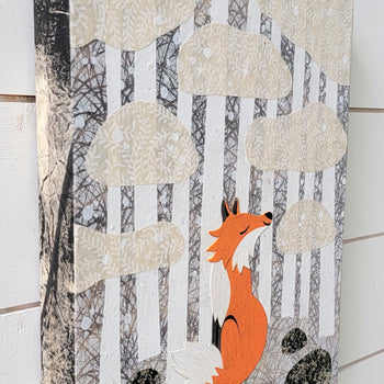 Winter Fox 11x14" Original Collage
