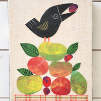 Crow With Fruit 8x10" Original Collage