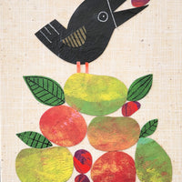 Crow With Fruit 8x10" Original Collage