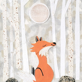 Fox In Winter 11x14" Original Collage