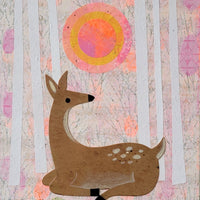 Deer At Dawn 12x16" Original Collage