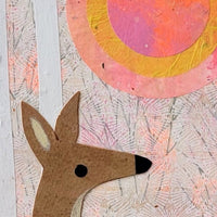 Deer At Dawn 12x16" Original Collage