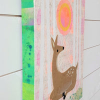 Deer At Dawn 12x16" Original Collage