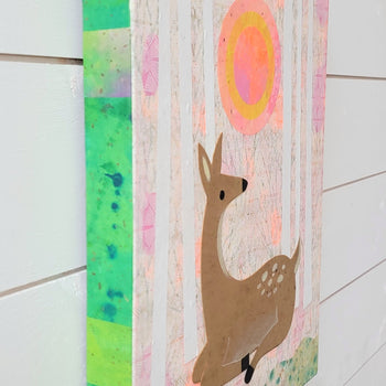 Deer At Dawn 12x16" Original Collage