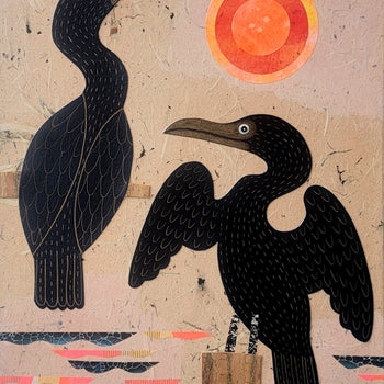 Cormorant Cove 12x16" Original Collage