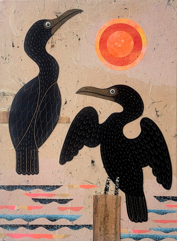 Cormorant Cove 12x16" Original Collage