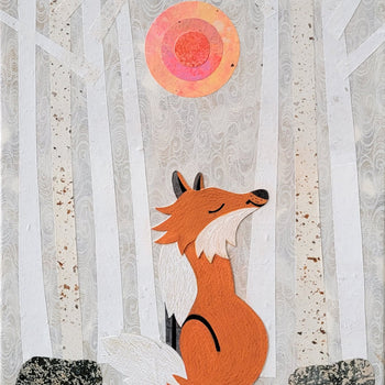 Fox In Winter 11x14" Original Collage