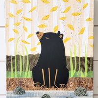 Bear At the River 12x16" Original Collage