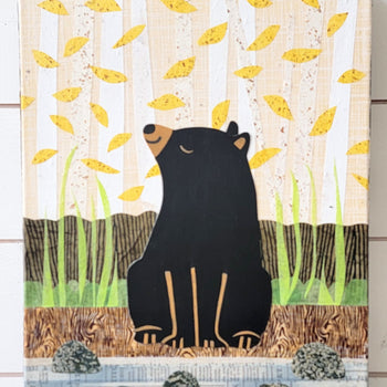 Bear At the River 12x16" Original Collage