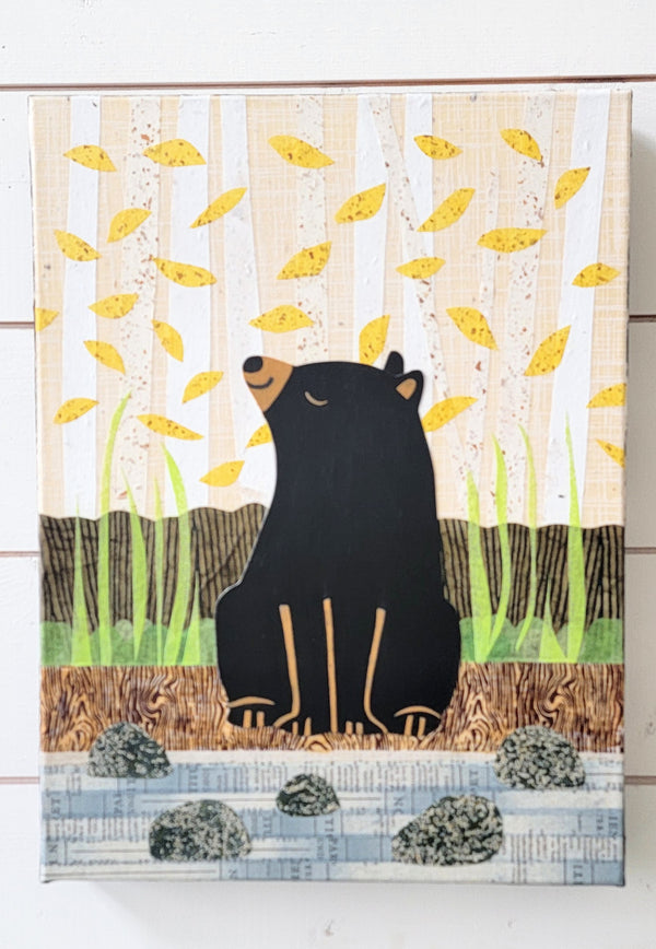 Bear At the River 12x16" Original Collage