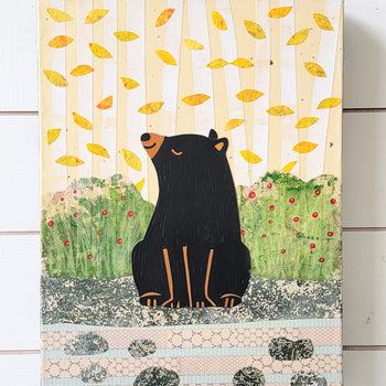 Bear At the River 12x16" Original Collage