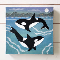 Orca Swim 12x12" Original Collage