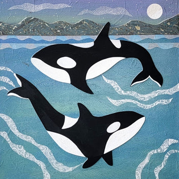 Orca Swim 12x12" Original Collage