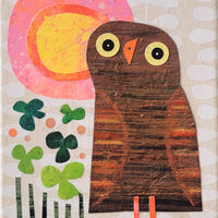 Owl In the Yard 6x8" Original Collage