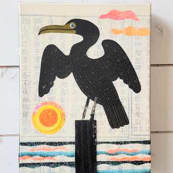 Cormorant Cove 9x12" Original Collage