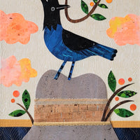 Bird On a Hat- Steller's Jay 11x14" Original Collage