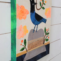 Bird On a Hat- Steller's Jay 11x14" Original Collage