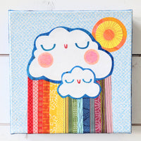 Mama Cloud Baby Cloud 8x8" Original Collage