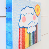 Mama Cloud Baby Cloud 8x8" Original Collage
