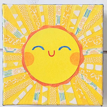 Sunny Sun 6x6" Original Collage
