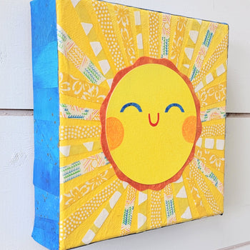 Sunny Sun 6x6" Original Collage