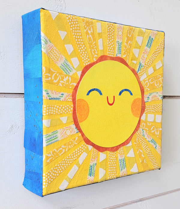 Sunny Sun 6x6" Original Collage