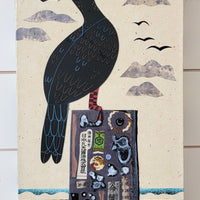 Cormorant Cove 10x20" Original Collage