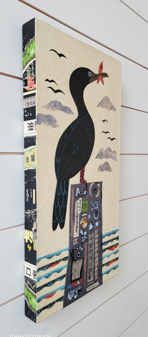 Cormorant Cove 10x20" Original Collage