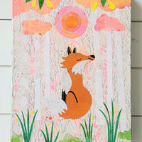 Fox In Winter 12x16" Original Collage