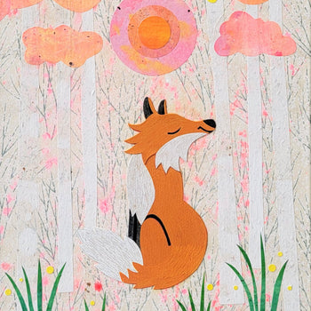 Fox In Winter 12x16" Original Collage