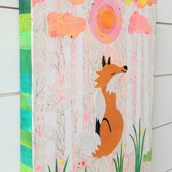Fox In Winter 12x16" Original Collage