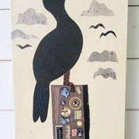 Cormorant Cove 10x20" Original Collage