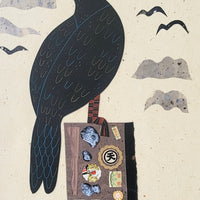 Cormorant Cove 10x20" Original Collage