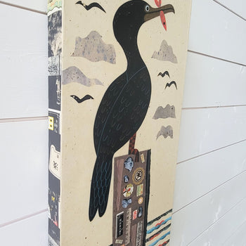 Cormorant Cove 10x20" Original Collage
