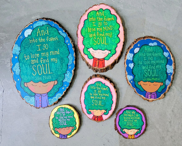 And Into The Forest I Go Series, Painted Round 5- 18" Tall