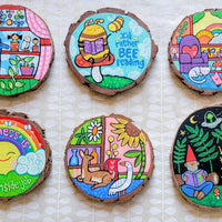 Hand Painted Original 6" Painted Round $110 Series